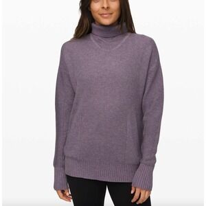 Lululemon Ribbed Knit Turtleneck Sweater Women Pima‎ Cotton Yak Blend
